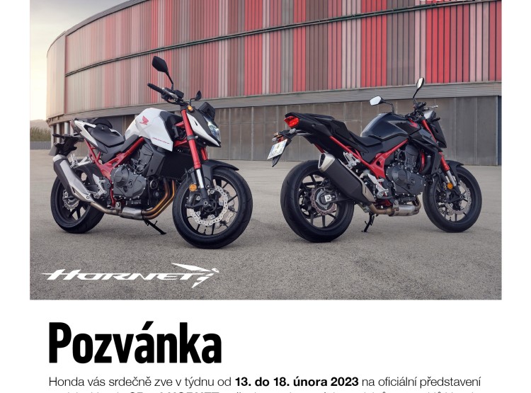 Pozvánka na oficiální představení novinky Honda CB750 HORNET
